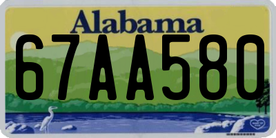 AL license plate 67AA580