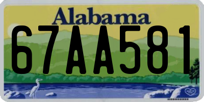 AL license plate 67AA581