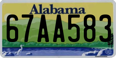 AL license plate 67AA583