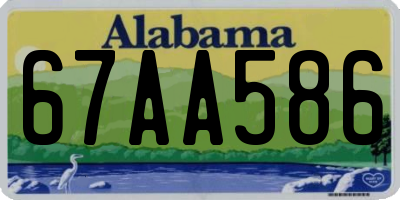 AL license plate 67AA586