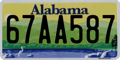 AL license plate 67AA587