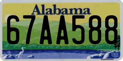 AL license plate 67AA588