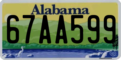 AL license plate 67AA599
