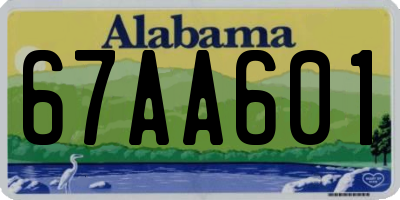 AL license plate 67AA601
