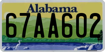 AL license plate 67AA602
