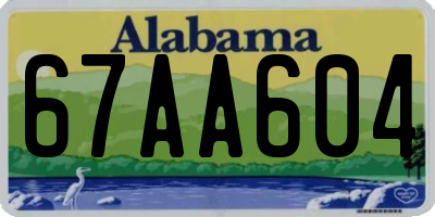 AL license plate 67AA604