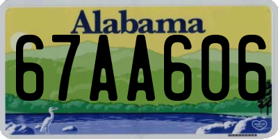 AL license plate 67AA606