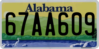 AL license plate 67AA609