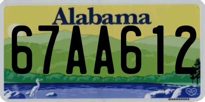 AL license plate 67AA612