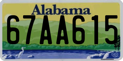 AL license plate 67AA615
