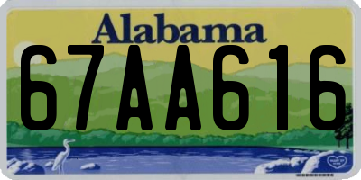 AL license plate 67AA616