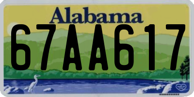 AL license plate 67AA617