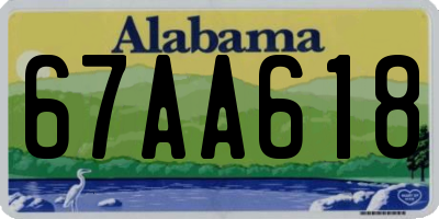 AL license plate 67AA618