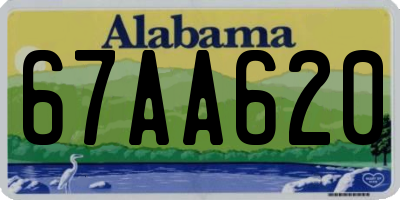 AL license plate 67AA620