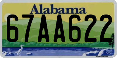 AL license plate 67AA622