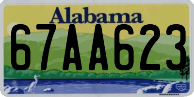 AL license plate 67AA623