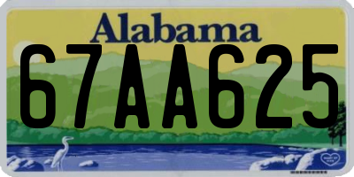 AL license plate 67AA625