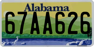 AL license plate 67AA626