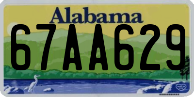 AL license plate 67AA629
