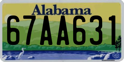 AL license plate 67AA631