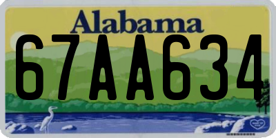 AL license plate 67AA634