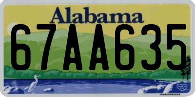 AL license plate 67AA635