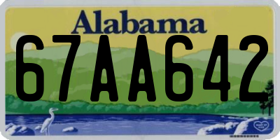 AL license plate 67AA642