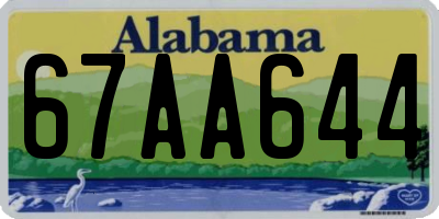 AL license plate 67AA644