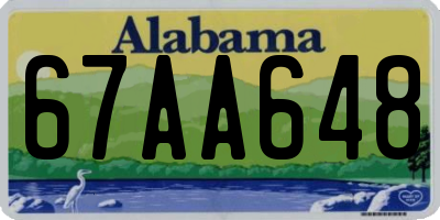 AL license plate 67AA648