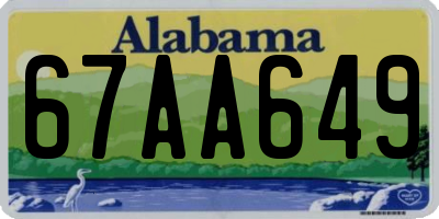 AL license plate 67AA649
