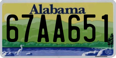 AL license plate 67AA651