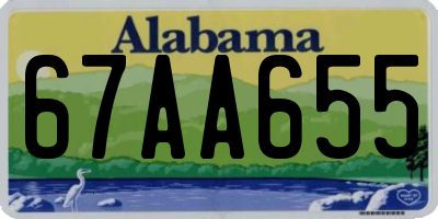 AL license plate 67AA655