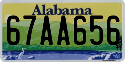 AL license plate 67AA656