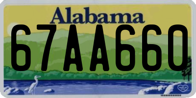 AL license plate 67AA660
