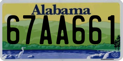 AL license plate 67AA661