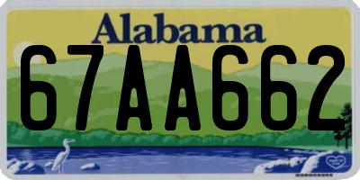 AL license plate 67AA662