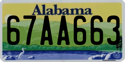 AL license plate 67AA663