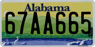 AL license plate 67AA665