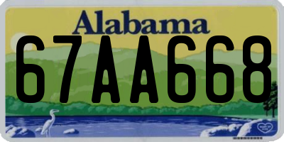 AL license plate 67AA668