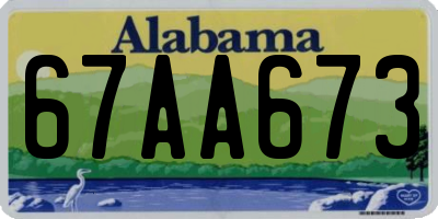 AL license plate 67AA673