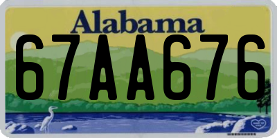 AL license plate 67AA676