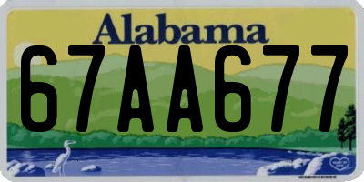 AL license plate 67AA677