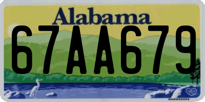 AL license plate 67AA679