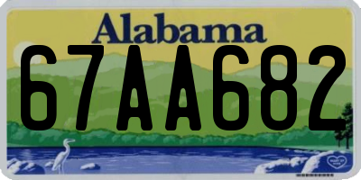 AL license plate 67AA682
