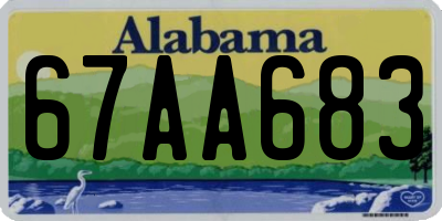 AL license plate 67AA683