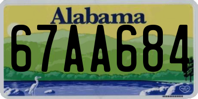 AL license plate 67AA684