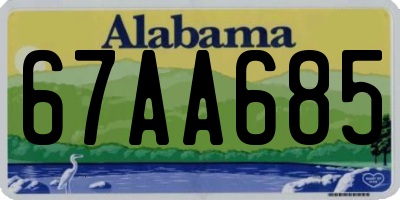 AL license plate 67AA685