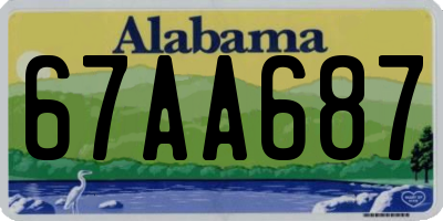 AL license plate 67AA687