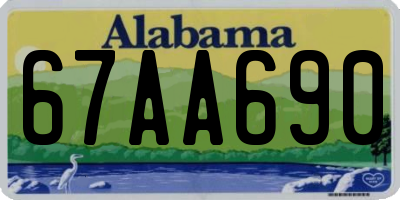 AL license plate 67AA690