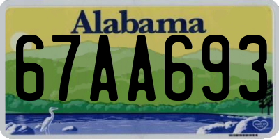 AL license plate 67AA693